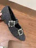 Sapatos de Algodão com Forro de Lã e Salto Grosso para Mulheres 2025 Estilo Francês Bico Quadrado Fivela de Metal com Strass Sapatos Mary Jane Quentes Mocassins
