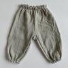 Calça Infantil Estilo Coreano Verão Calça de Algodão Fina Calça Lanterna de Amor para Bebês e Crianças Pequenas Floral Casual Tendência Calça Anti-mosquito