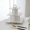 Suporte de Bolo de Papel Descartável Multicamadas Suprimentos para Festa de Aniversário Três Camadas Estampagem a Quente Decoração de Mesa de Sobremesa Bolo