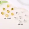 Accesorios de latón chapado en oro de 18 quilates de alta retención de color incrustados con circonita, colgante de cuenta de elefante pequeño, accesorios para pulseras de joyería DIY al por mayor