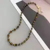 Collar Original de Piedra Tigre Irregular, Pulsera de Cuentas Personalizada con Diseño de Nicho, Cadena para Clavícula Estilo Maillard, Moderno y Versátil