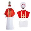 Disfraz de Misionero de Halloween Disfraz Túnica de Sacerdote Capa Roja Traje Medieval Disfraz para Actuación Escénica C