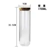 Juego de Frascos de Almacenamiento de Madera de Acacia Simple Botella de Almacenamiento para Cocina Frasco de Té Juego de Frascos de Vidrio Frasco Transparente para Dulces