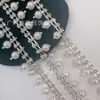 Nueva cadena de código decorativa de strass de doble fila de perlas para soldadura táctil de 8MM, cadena de código decorativa diy para ropa, vestido de novia, tocado, zapatos, accesorios para bolsos, venta al por mayor