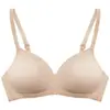 Ropa Interior Cómoda Sin Costuras para Mujer en Verano Delgada Push-Up para Pecho Pequeño Sin Aros Brillante Transpirable Sujetador de Tres Ganchos