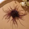 Atmósfera Perezosa de Otoño e Invierno Terciopelo Pluma Felpa Rosa Lazo para el Cabello DIY Tocado Broche Ropa Flor Accesorios