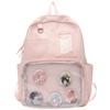 Nueva Mochila Estilo Universitario Japonés Mochila para Estudiante de Secundaria y Preparatoria Mochila Escolar Transparente de Alto Color con Dibujos Animados y Linda