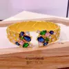 Pulsera Abierta de Diamante Estrella Brillante Cepillada Antigua para Mujer, Pulsera Ancha Cielo Estrellado Chapada en Oro de Latón Que No Se Desvanece por Mucho Tiempo