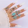 Nuevo Anillo Retro Exagerado Transfronterizo de Hip-Hop Oscuro con Calavera Araña Diamante Carta de Juego Juego de 24 Piezas Joyería Punk