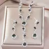 Conjunto de Colar Floral Transfronteiriço, Colar de Strass, Brincos, Conjunto de Duas Peças Levemente Luxuoso, Acessórios Exquisitos, Joias de Alta Qualidade para Mulheres