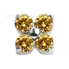 Arete de titanio bañado en oro con forma de trébol de cuatro hojas y circón, arete de clip para cartílago con forma de trébol de la suerte de circón multicolor, accesorios para piercing