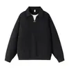 Ropa ACU para Hombre Sudadera de color liso de cuello vuelto de dos piezas falsas para hombre, nuevo top simple de cuello en V pequeño vintage otoño e invierno 2026 para hombre