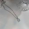 Pequeno fresco transparente quadrado rocha açúcar prata chapeado clavícula cadeia ultra flash zircão plissado cadeia alta textura colar elegante