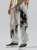 Pantalones de AliExpress de Venta Caliente Transfronterizos Sueltos Casuales Comercio Exterior Europeo y Americano Rectos Impresión 3D Cintura Alta Pierna Ancha