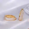 Estilo Ins Europeo y Americano Pendientes Redondos de Circonita Simples Elegantes Moda Femenina Pendientes de Gama Alta Pendientes Elegantes de Nicho Tendencia