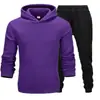 Conjunto de sudadera de color liso de talla grande para hombre y mujer, 220 g de tela, fabricante mayorista, conjunto holgado de talla grande de marca de moda para parejas