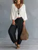Suéter de Punto Calado Estilo Retro Playa Europeo y Americano con Cuello en V Profundo, Hombros Caídos, Mangas Murciélago, Corte Holgado, Efecto Adelgazante, Top Pulóver de Color Sólido