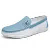 Zapatos casuales de cuero retro americano para hombre, transpirables, de suela blanda, antideslizantes, de doble propósito para conducir, sin cordones, mocasines de talla grande