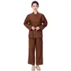 Conjunto de Ropa de Monje Budista de Algodón para Hombres y Mujeres, con Botones de Tela, Engrosado para Meditación de Invierno