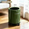 Cubo de basura para uso doméstico, estilo vintage, adecuado para sala de estar, dormitorio, cocina, lujo ligero, alto valor estético, doble capa, gran capacidad, papelera móvil