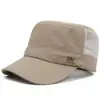 Sombrero para Hombre de Verano Sombrero de Copa Plana para Adultos Mayores Sombrero Casual para Pesca al Aire Libre Sombrero con Visera Protector Solar Malla Transpirable Sombrero de Copa Plana