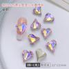 Arte de Unhas Cristal Coração de Pêssego Torto Diamante Fundo Pontiagudo Joias Grande e Pequeno Celebridade da Internet Quente Coração Super Brilho Unha Diamante Coração Torto Atacado