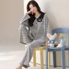 Algodón Lycra Pijama de Manga Larga para Mujer 2026 Nuevo Primavera y Otoño Dibujos Animados Dulce Holgado Conjunto de Cardigan Ropa de Casa