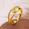 Anillo de pareja con personalidad simple, estilo vietnamita, dorado y arena, de latón chapado en oro, anillo de moda con giro, anillo entrelazado para dedo, regalo
