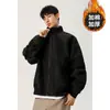 Jaqueta Aviador Retro Americana Casaco de Algodão para Homens, Cleanfit, High-End, Jaqueta Curta de Algodão Cool e Estilosa, Casaco Espesso Tendência