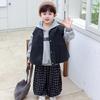 Sudadera con capucha para niño de otoño Chaleco de cuero Conjunto de 3 piezas Primavera y Otoño Estilo Coreano Traje Guapo para Niños Ropa de Moda para Bebé