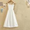 Saia Retro Sem Alças Estilo Coreano com Saia de Alça para Primeiro Amor Saia Gentil Vestido de Comprimento Médio Saia Plissada Feminina com Borda de Cogumelo para o Verão