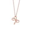 Nuevo collar de lazo plata esterlina 925 oro rosa micro incrustado cadena clavícula pequeño fresco ins Viento joyería al por mayor