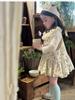 CQ251332 Vestido Linterna CY251333 Camisa Base 2025 Primavera Estilo Coreano Niña Floral Infantil Vestido Linterna