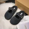 Ropa Cálida de Invierno para Exteriores 2026 Felpa Gris Francés Nuevo Retro Zapatillas de Piel Mary Janes Gruesas para Mujer para Exteriores