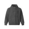Suéter cárdigan con capucha de alta gama estilo americano para hombre, tejido de estilo perezoso, chaqueta con capucha de color liso, holgada y versátil