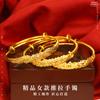 Pulsera de Dragón y Fénix Chapada en Oro para Mujer, Pulsera Elástica de Latón Imitación Oro, Venta Directa de Fabricante