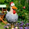 Pollo de Piernas Largas Transfronterizo Atmósfera de Primavera Valla Adornos de Resina Decoraciones de Patio Pollo Tonto Broma Pollo Divertido