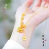 Collar de Borla Escama de Dragón Brillante Oro Brillante 24K Nuevo Estilo Chino Cadena para Clavícula de Caballo de la Tienda de Oro Pu Zuo
