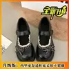 Zapatos de Salón Individuales Estilo Soft Girl Japonés para Mujer Punta Redonda Hebilla Estilo Mary Jane Encaje Cuadros Lazo 2026 Nuevos Zapatos para Mujer