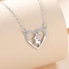 Collar de mujer en plata de ley S925 con incrustaciones de diamantes, estilo japonés y coreano, con forma de ciervo, regalo navideño fresco.