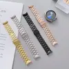 Adecuado para Samsung Watch Galaxy Watch6 Correa de reloj watt4/5 Correa de acero inoxidable de tres eslabones