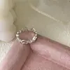 Anillo de Plata de Ley S925 con Forma de Corazón Hueco, Estilo Lindo y Dulce de Verano, Corazón Cruzado, Anillo de Diseño Moderno y Exquisito
