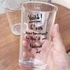 Caneca de Café Estilo Ins Letras Copo para Cold Brew Americano Copo para Iced Latte Copo de Vidro com Letras Francesas Copo para Bebidas Geladas