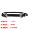 Cinturón de Moda Tallado Retro Europeo y Americano Cinturón con Hebilla de Pin para Mujer Versátil para Jeans Estilo Milenio Cinturón Negro para Hombre