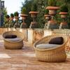 Sofá de ratán tejido informal personalizado para balcón, patio, casa de familia, silla de ratán, sofá combinado, muebles de exterior para villa y jardín.