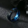 Anel Metade de Fibra de Carbono Mais Vendido da Amazon, Incrustado com Zircônia e Padrão de Dragão, Bicolor, Anel Masculino