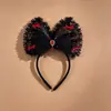 Tocado de Halloween Sombrero Mágico de Bruja Diadema Decoración de Maquillaje Diadema de Encaje Horquilla de Calabaza Accesorio para el Cabello de Fantasma