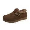 Plataforma Retro Francesa con Forro de Piel Birkenstock 2026 Otoño/Invierno Slip-On Estilo Nuevo Zapatos Cálidos de Algodón con Piel Botas de Nieve Suela Gruesa