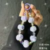 Estilo Nuevo Otoño e Invierno Lanyard de Teléfono con Pompón y Cristal Correa Corta para Muñeca Cable de Acero Llavero Accesorio Anti-Pérdida
