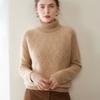 2025 Nuevo Otoño e Invierno de Tres Hilos Rombo Versátil para Mujer Cuello Alto Tejido de Cachemir de Moda Tejido que Reduce la Edad